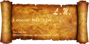 Lencse Mária névjegykártya
