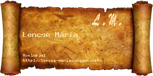 Lencse Mária névjegykártya