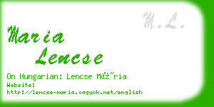 maria lencse business card